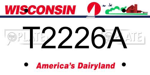 T2226A Wisconsin License Plate