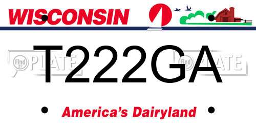 T222GA Wisconsin License Plate