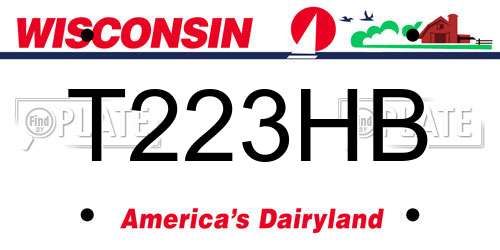 T223HB Wisconsin License Plate