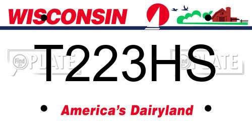 T223HS Wisconsin License Plate