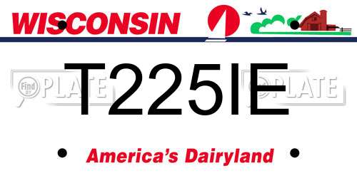 T225IE Wisconsin License Plate