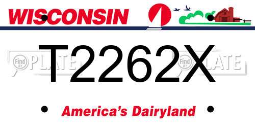 T2262X Wisconsin License Plate