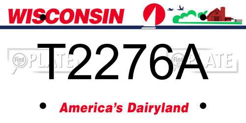 T2276A Wisconsin License Plate
