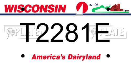 T2281E Wisconsin License Plate