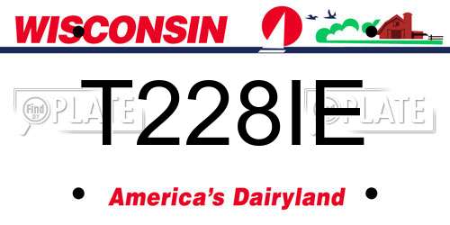 T228IE Wisconsin License Plate