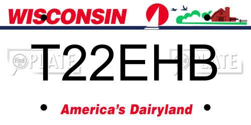 T22EHB Wisconsin License Plate