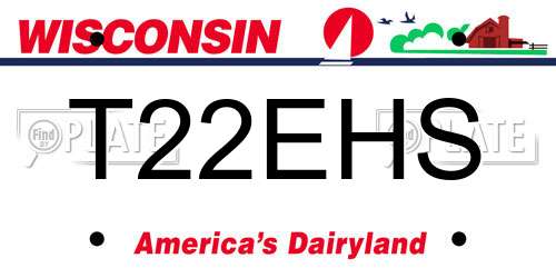 T22EHS Wisconsin License Plate