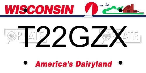 T22GZX Wisconsin License Plate