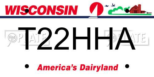 T22HHA Wisconsin License Plate