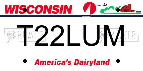 T22LUM Wisconsin License Plate