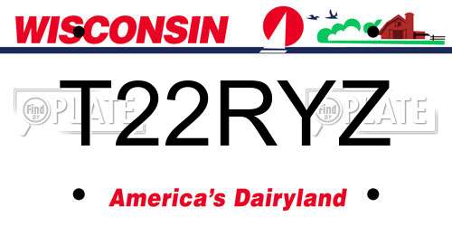 T22RYZ Wisconsin License Plate