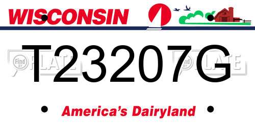 T23207G Wisconsin License Plate