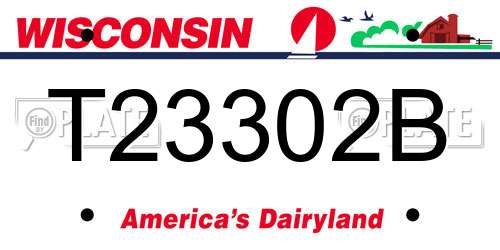 T23302B Wisconsin License Plate