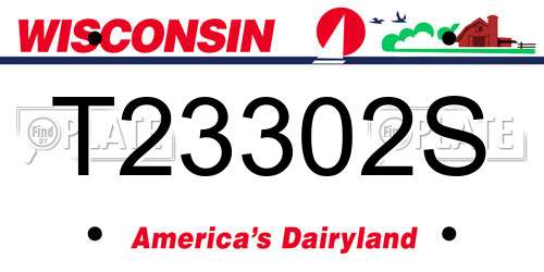 T23302S Wisconsin License Plate