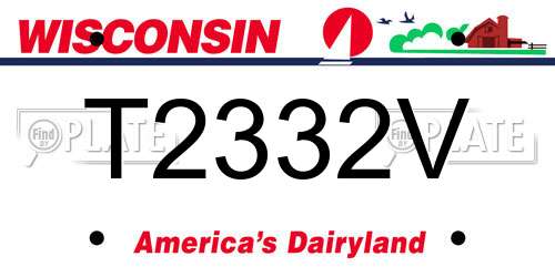T2332V Wisconsin License Plate