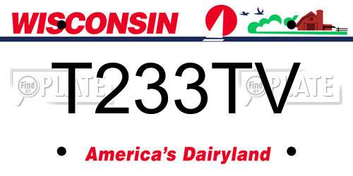 T233TV Wisconsin License Plate