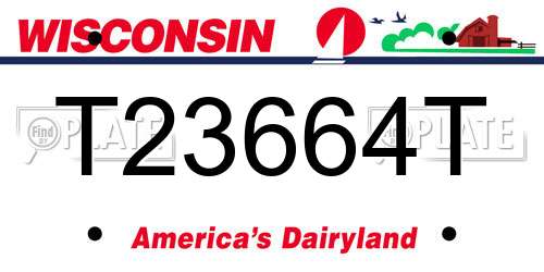 T23664T Wisconsin License Plate