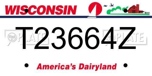 T23664Z Wisconsin License Plate