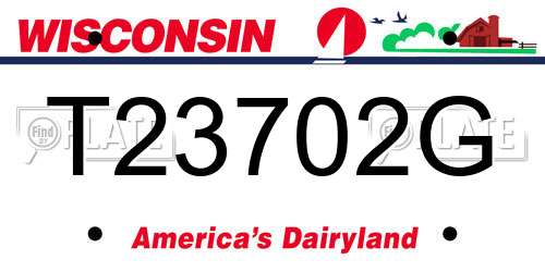 T23702G Wisconsin License Plate