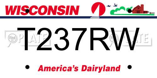 T237RW Wisconsin License Plate