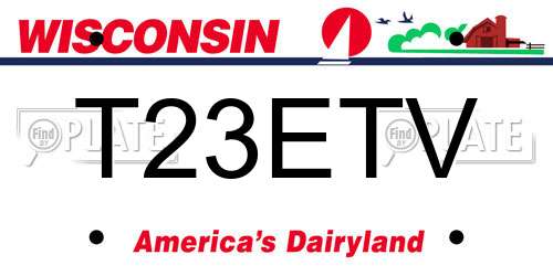 T23ETV Wisconsin License Plate