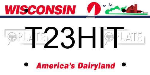 T23HIT Wisconsin License Plate
