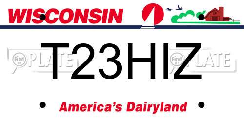 T23HIZ Wisconsin License Plate
