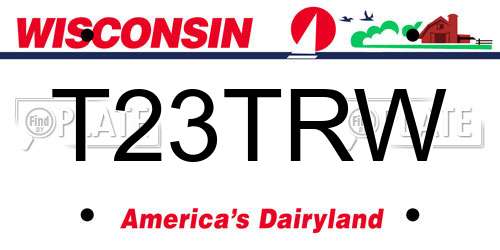 T23TRW Wisconsin License Plate