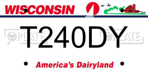 T240DY Wisconsin License Plate