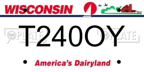 T240OY Wisconsin License Plate