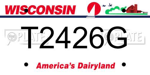 T2426G Wisconsin License Plate