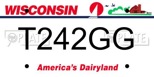 T242GG Wisconsin License Plate