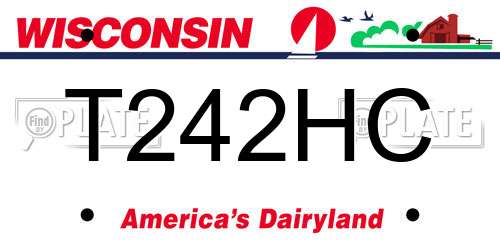 T242HC Wisconsin License Plate
