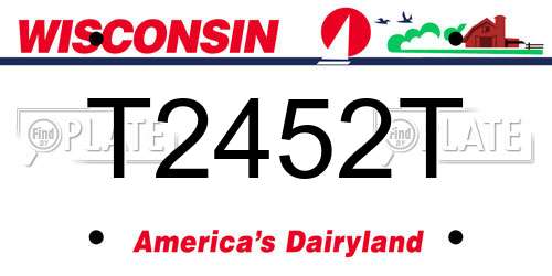 T2452T Wisconsin License Plate