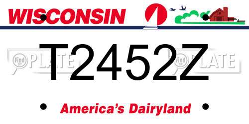 T2452Z Wisconsin License Plate