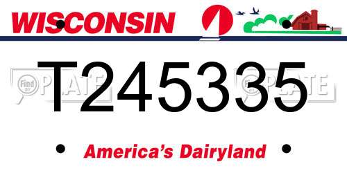 T245335 Wisconsin License Plate