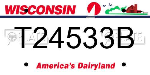 T24533B Wisconsin License Plate