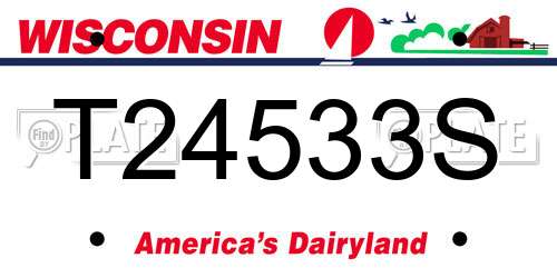 T24533S Wisconsin License Plate