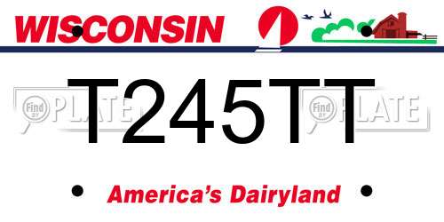 T245TT Wisconsin License Plate