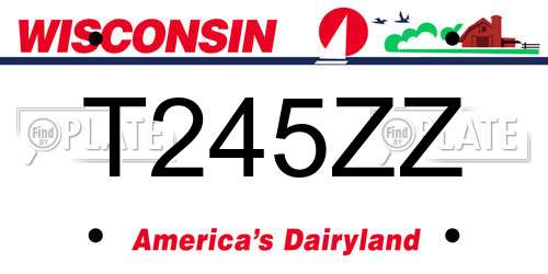 T245ZZ Wisconsin License Plate