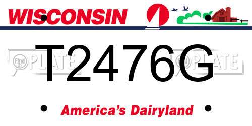 T2476G Wisconsin License Plate
