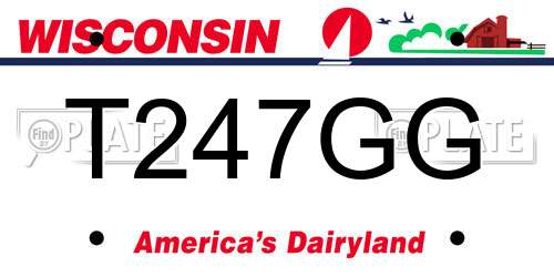 T247GG Wisconsin License Plate