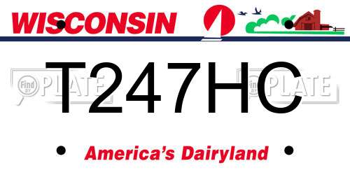 T247HC Wisconsin License Plate