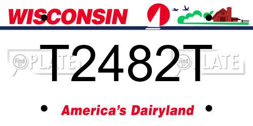T2482T Wisconsin License Plate