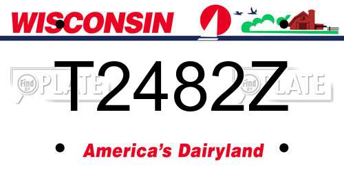 T2482Z Wisconsin License Plate