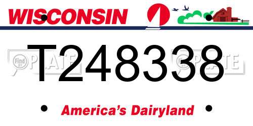 T248338 Wisconsin License Plate