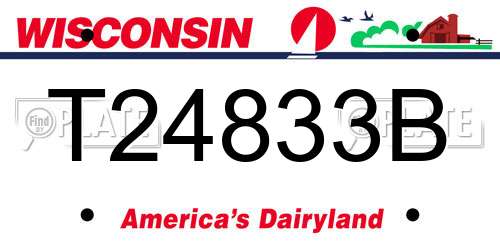 T24833B Wisconsin License Plate