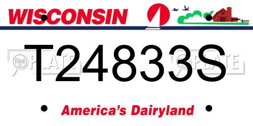 T24833S Wisconsin License Plate