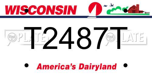 T2487T Wisconsin License Plate