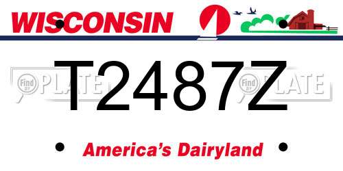 T2487Z Wisconsin License Plate